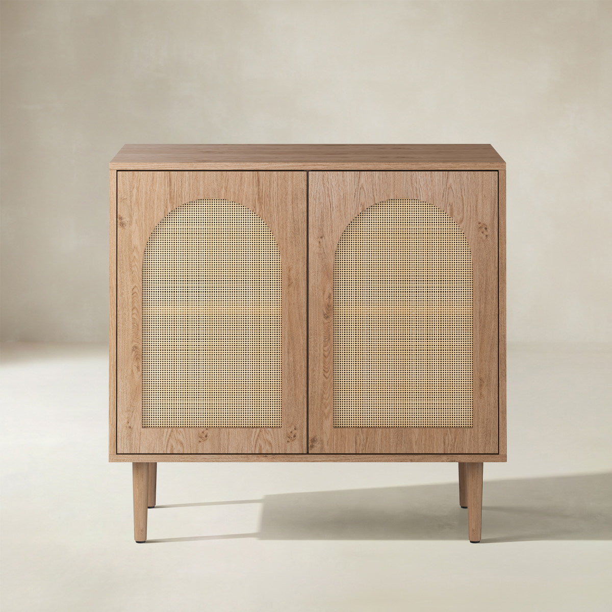 Norbert Rattan-Highboard mit 2 Türen und Einlegeböden