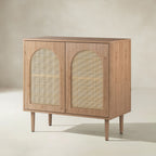 Norbert Rattan-Highboard mit 2 Türen und Einlegeböden