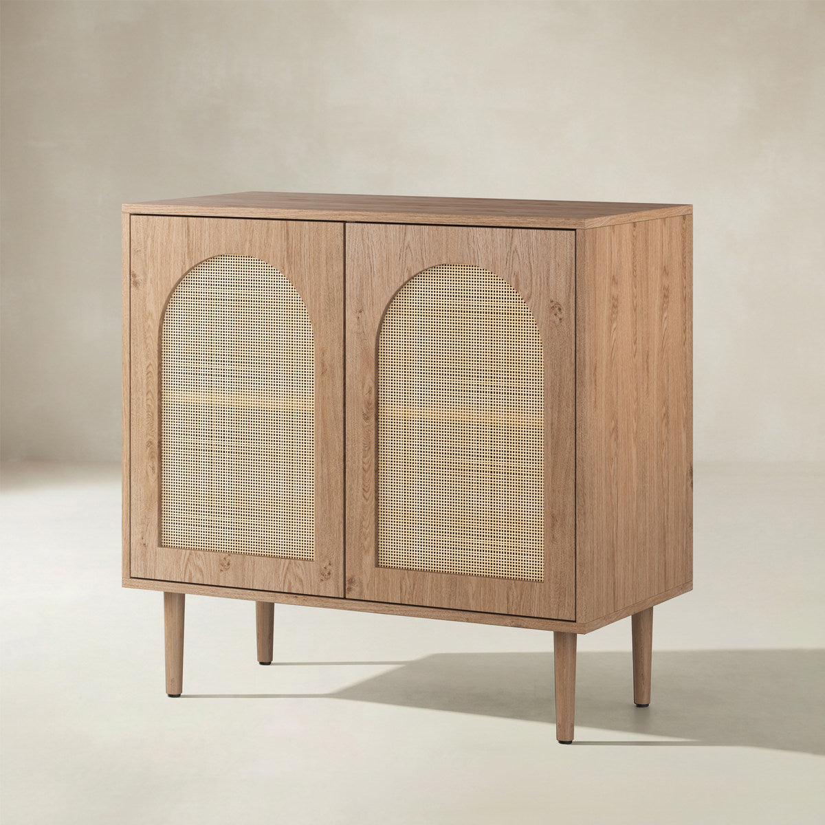 Norbert Rattan-Highboard mit 2 Türen und Einlegeböden