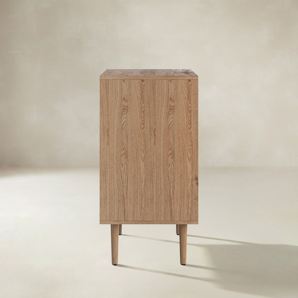 Norbert Rattan-Highboard mit 2 Türen und Einlegeböden