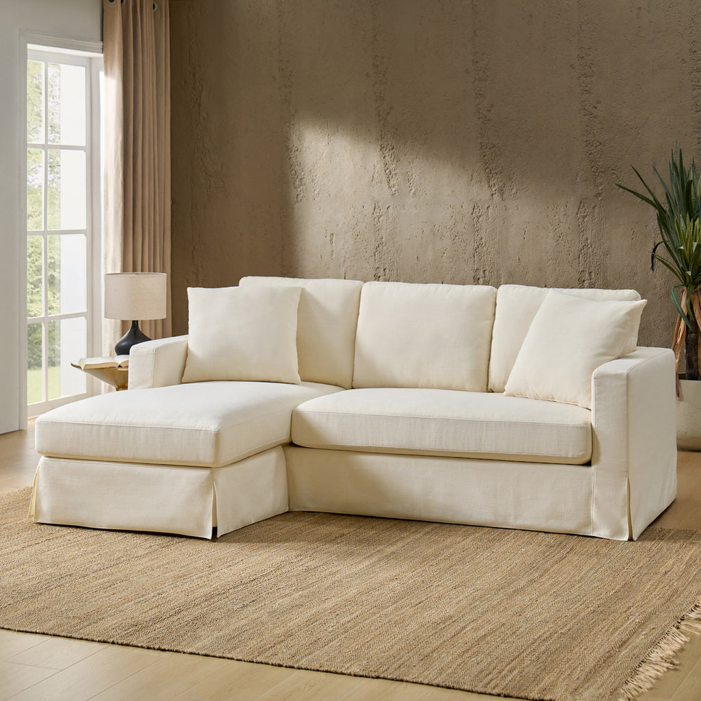 Romina Ecksofa mit abnehmbarem Bezug und umkehrbarer Récamiere