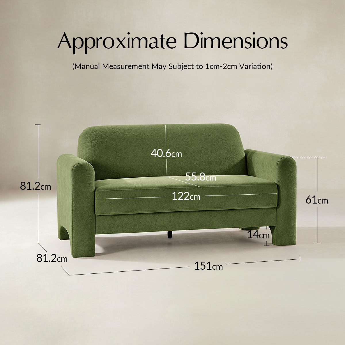 Karmen 2-Sitzer-Sofa aus Chenille