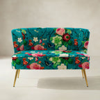 Coraline 2-Sitzer-Sofa mit Blumenmuster und Knopfheftung