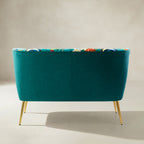 Coraline 2-Sitzer-Sofa mit Blumenmuster und Knopfheftung