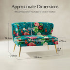 Coraline 2-Sitzer-Sofa mit Blumenmuster und Knopfheftung