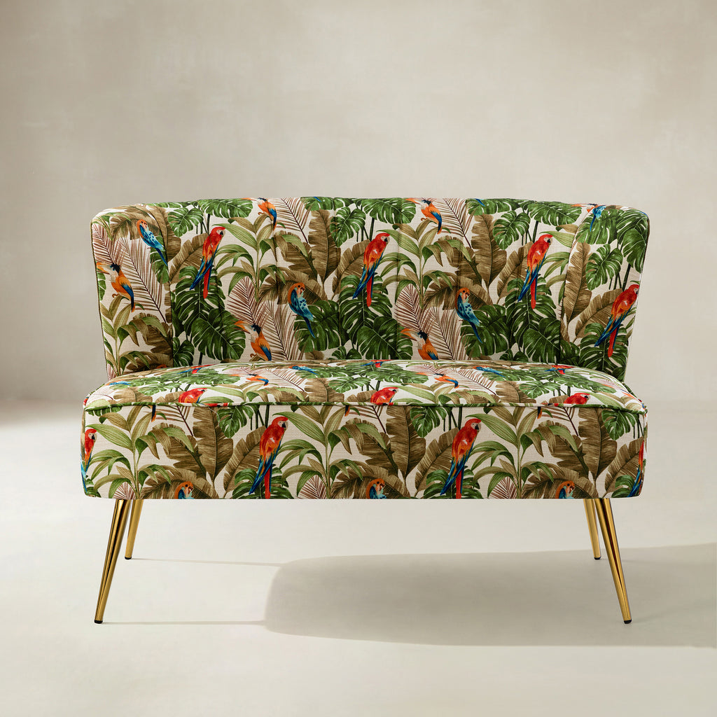 Coraline 2-Sitzer-Sofa mit Blumenmuster und Knopfheftung