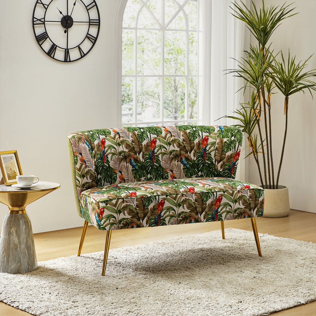 Coraline 2-Sitzer-Sofa mit Blumenmuster und Knopfheftung