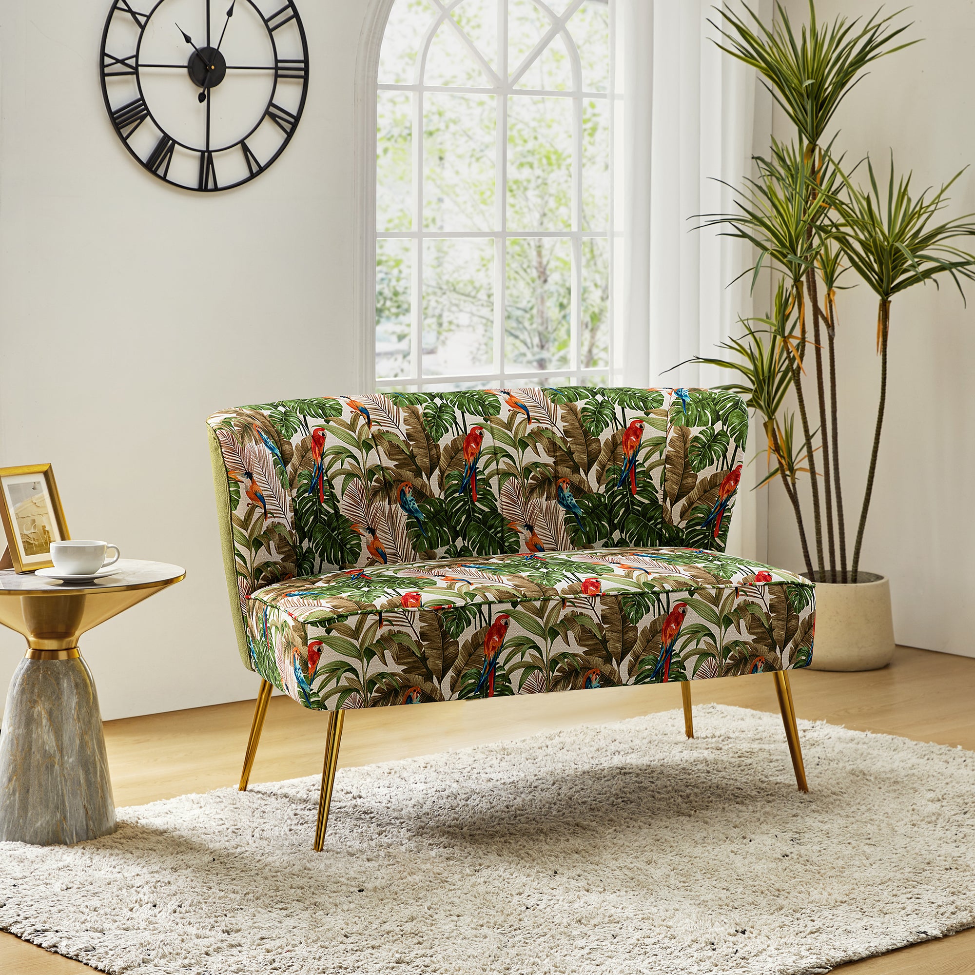 Coraline 2-Sitzer-Sofa mit Blumenmuster und Knopfheftung
