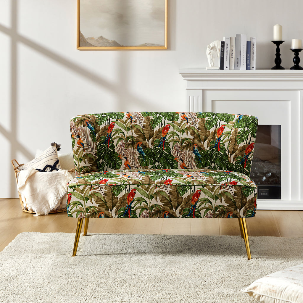 Coraline 2-Sitzer-Sofa mit Blumenmuster und Knopfheftung