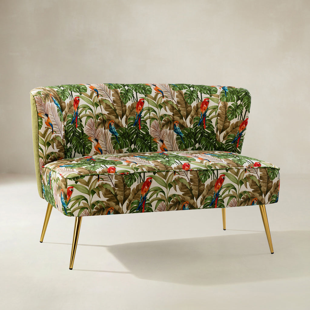 Coraline 2-Sitzer-Sofa mit Blumenmuster und Knopfheftung
