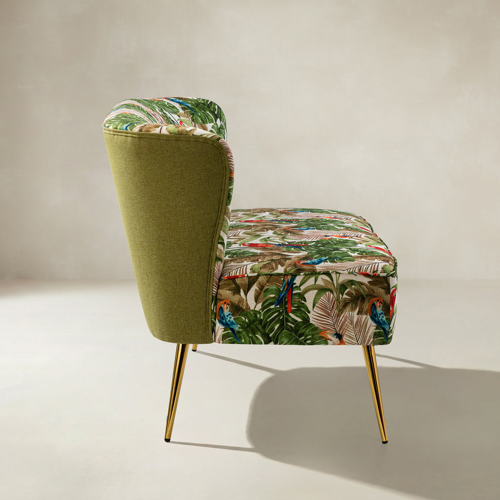 Coraline 2-Sitzer-Sofa mit Blumenmuster und Knopfheftung