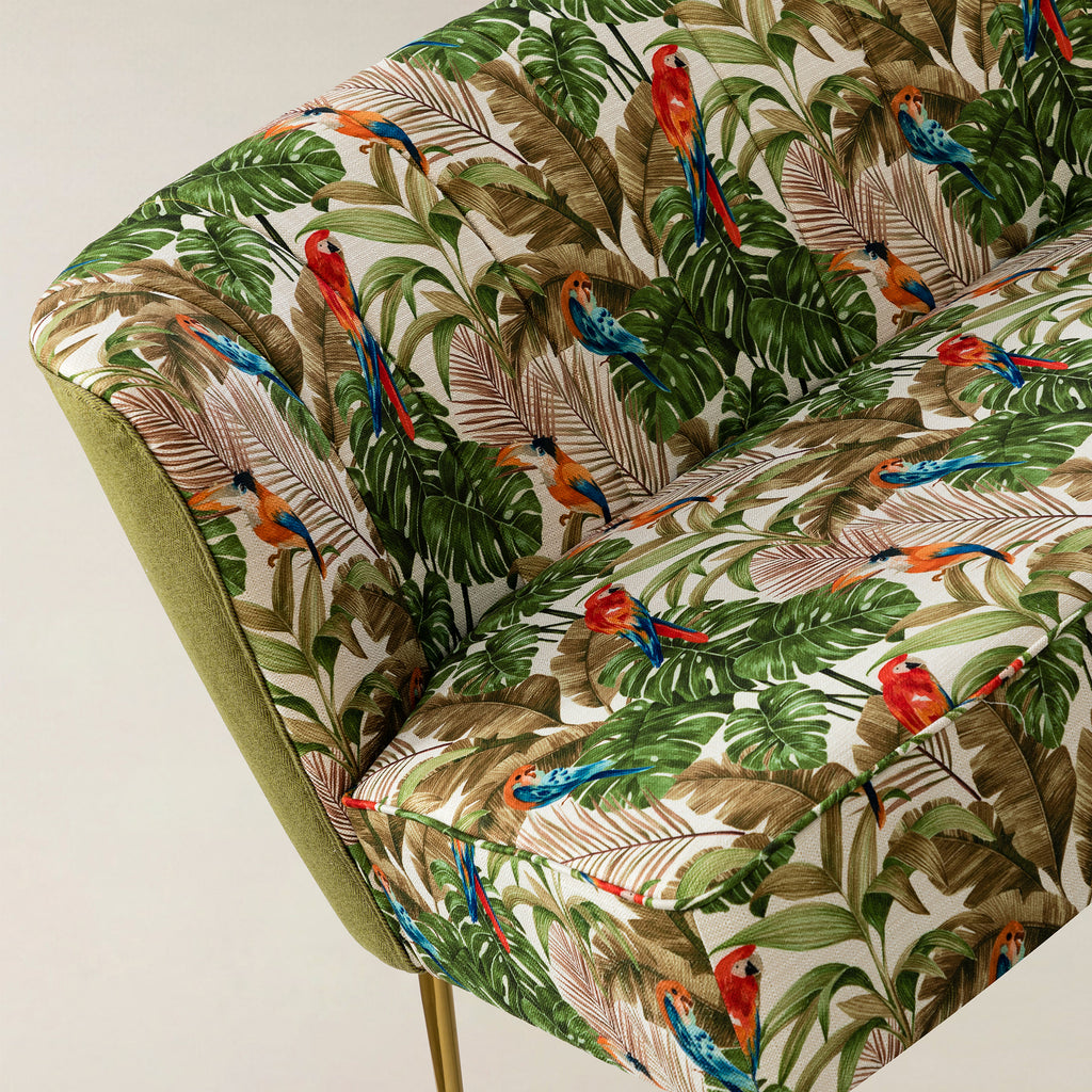 Coraline 2-Sitzer-Sofa mit Blumenmuster und Knopfheftung