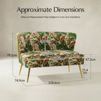 Coraline 2-Sitzer-Sofa mit Blumenmuster und Knopfheftung