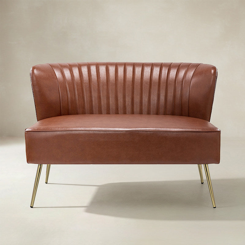 Agnes 2-Sitzer-Sofa aus veganem Leder mit Knopfheftung