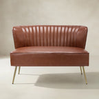 Agnes 2-Sitzer-Sofa aus veganem Leder mit Knopfheftung