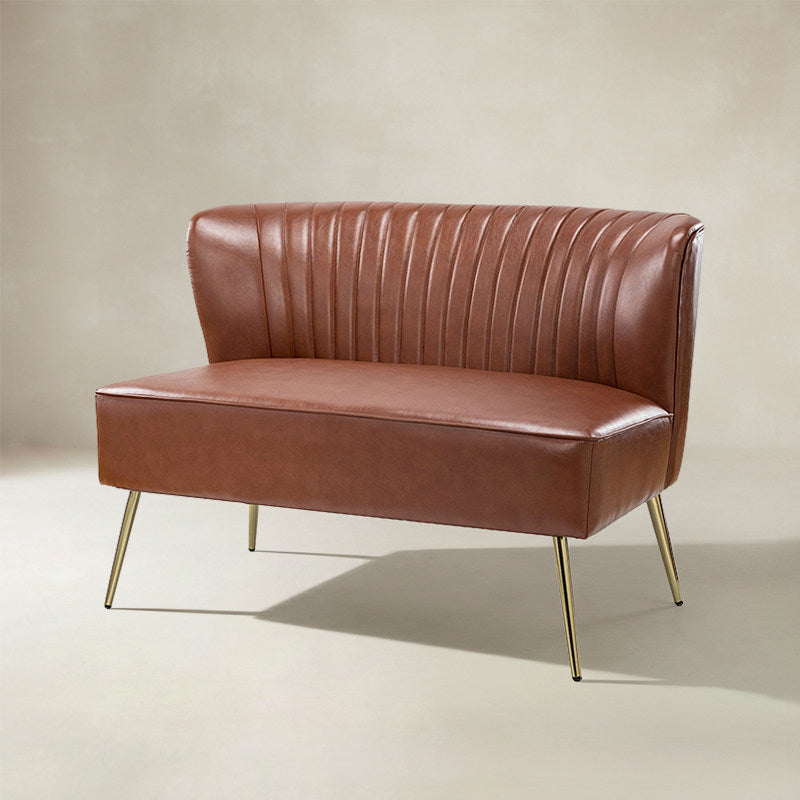 Agnes 2-Sitzer-Sofa aus veganem Leder mit Knopfheftung