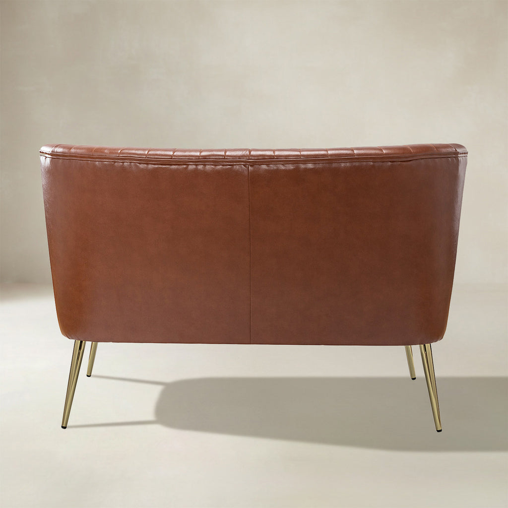 Agnes 2-Sitzer-Sofa aus veganem Leder mit Knopfheftung