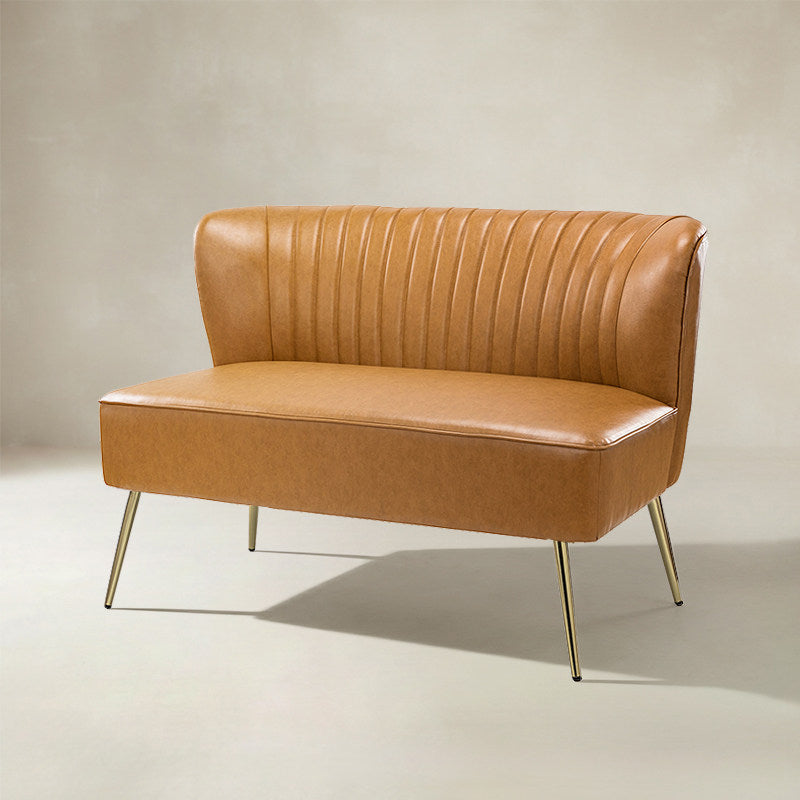 Agnes 2-Sitzer-Sofa aus veganem Leder mit Knopfheftung