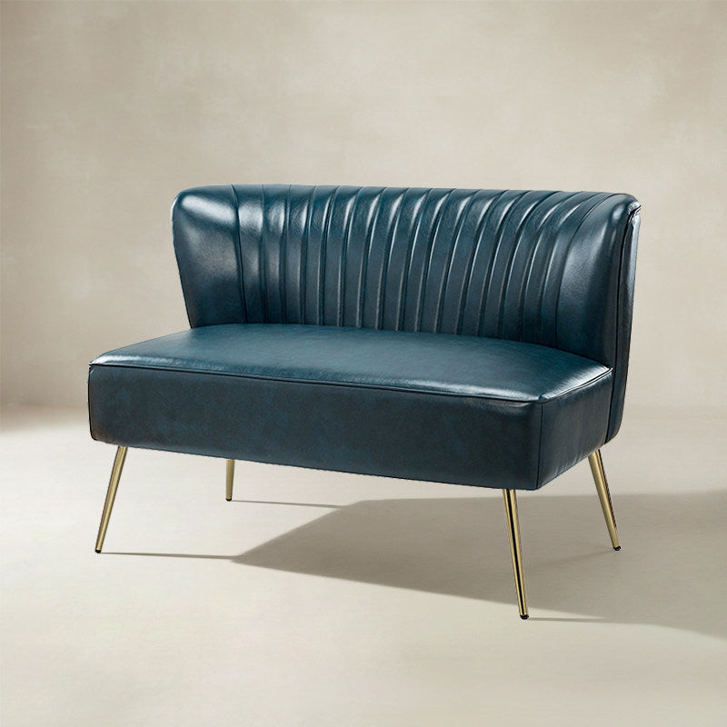 Agnes 2-Sitzer-Sofa aus veganem Leder mit Knopfheftung