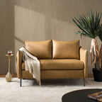 Vic 2-Sitzer-Sofa im Industrie-Stil aus Stoff mit schwarzen Metallbeinen