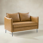 Vic 2-Sitzer-Sofa im Industrie-Stil aus Stoff mit schwarzen Metallbeinen