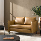 Vic 2-Sitzer-Sofa im Industrie-Stil aus Stoff mit schwarzen Metallbeinen