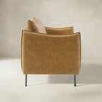Vic 2-Sitzer-Sofa im Industrie-Stil aus Stoff mit schwarzen Metallbeinen