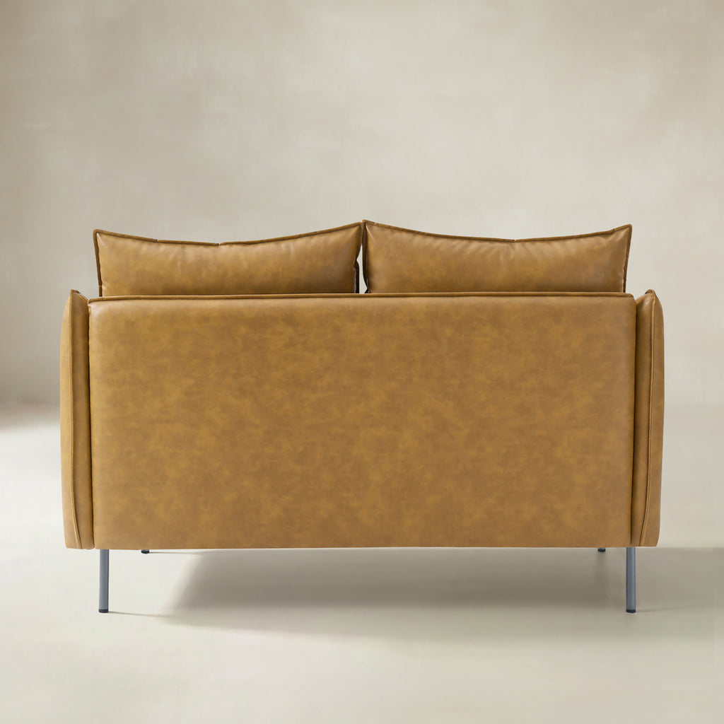 Vic 2-Sitzer-Sofa im Industrie-Stil aus Stoff mit schwarzen Metallbeinen