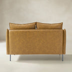 Vic 2-Sitzer-Sofa im Industrie-Stil aus Stoff mit schwarzen Metallbeinen