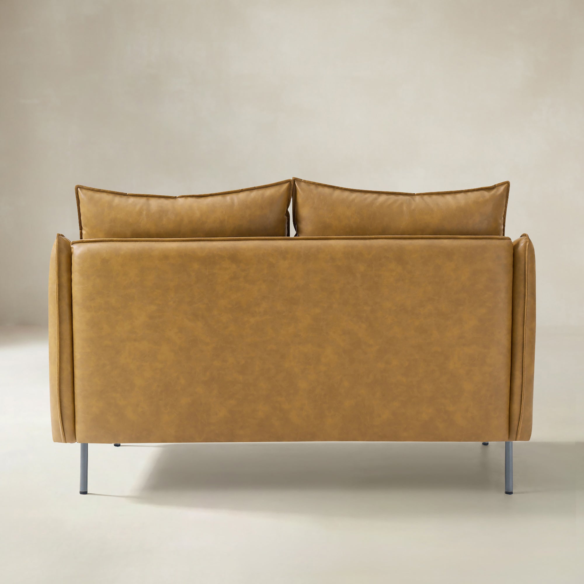 Vic 2-Sitzer-Sofa im Industrie-Stil aus Stoff mit schwarzen Metallbeinen