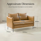 Vic 2-Sitzer-Sofa im Industrie-Stil aus Stoff mit schwarzen Metallbeinen