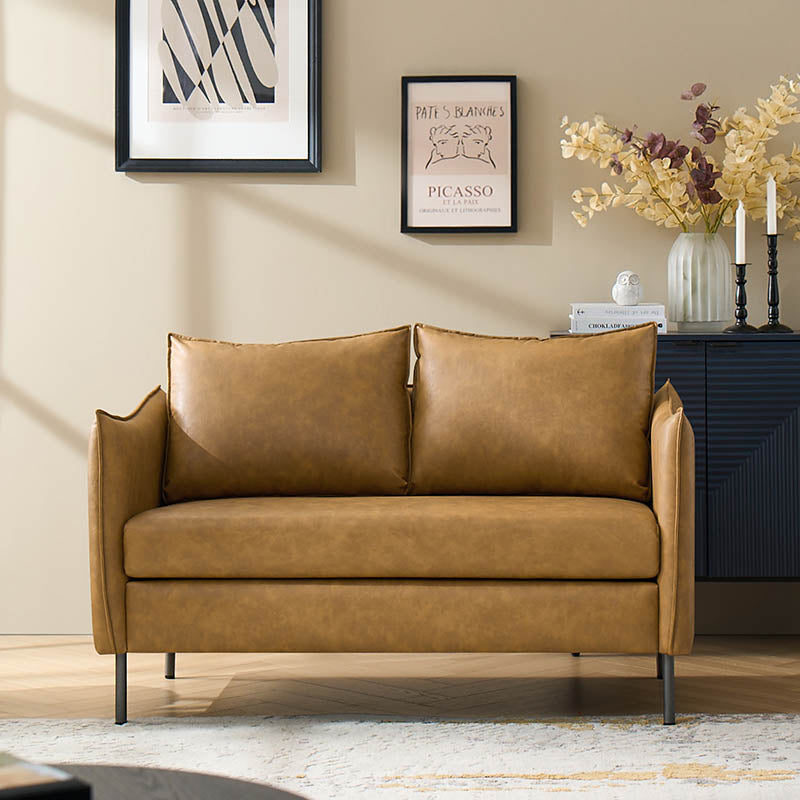 Vic 2-Sitzer-Sofa im Industrie-Stil aus Stoff mit schwarzen Metallbeinen