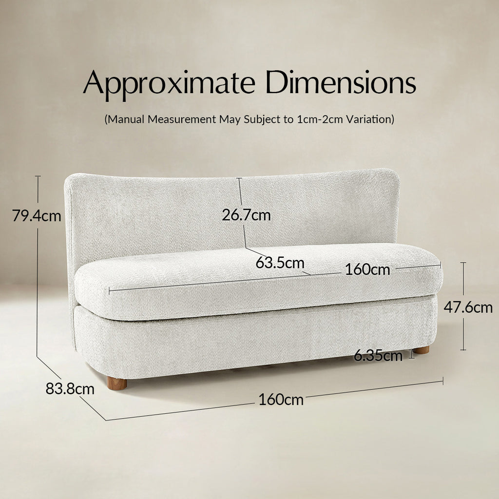 Rod Modernes 2-Sitzer-Sofa mit geschwungener Silhouette