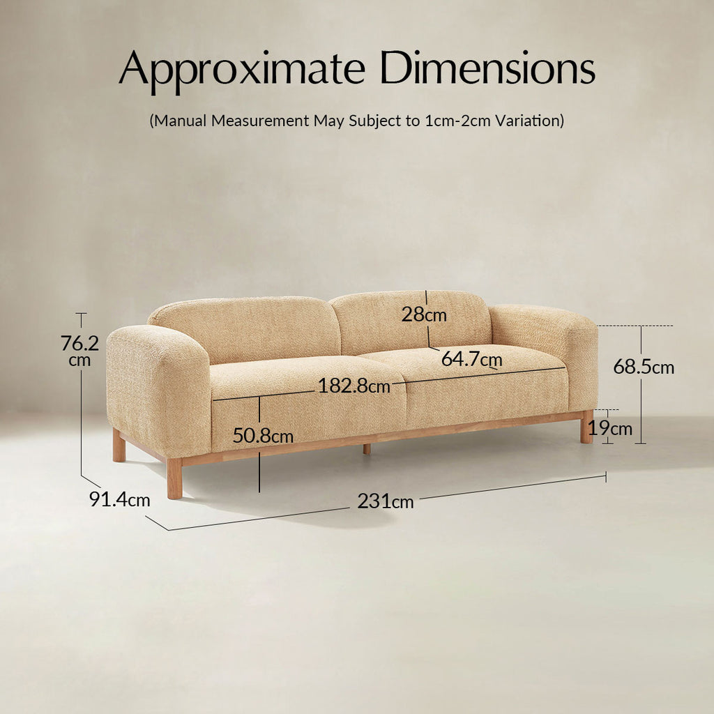 Diego Modernes Sofa mit niedrigem Profil und tiefer Polstersitzfläche