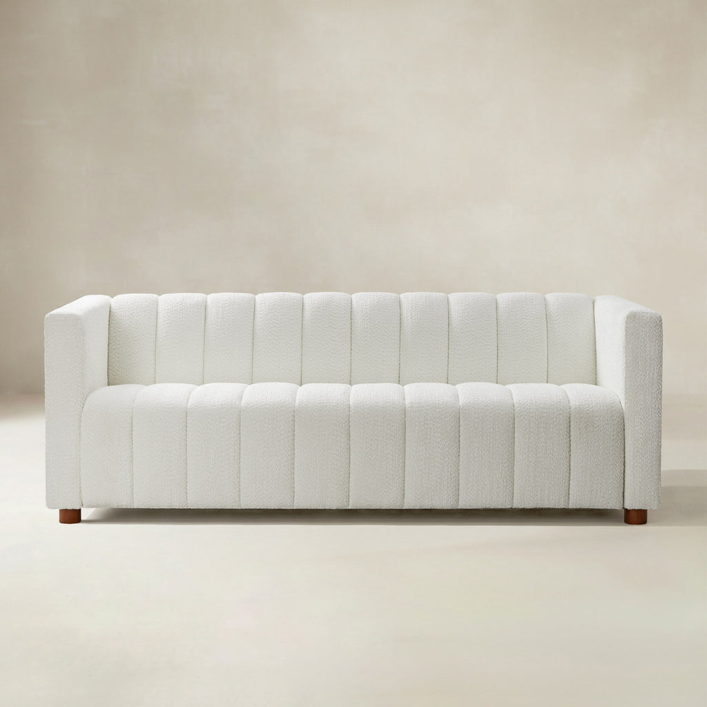 Botham Bouclé Sofa mit verdeckten flachen Beinen