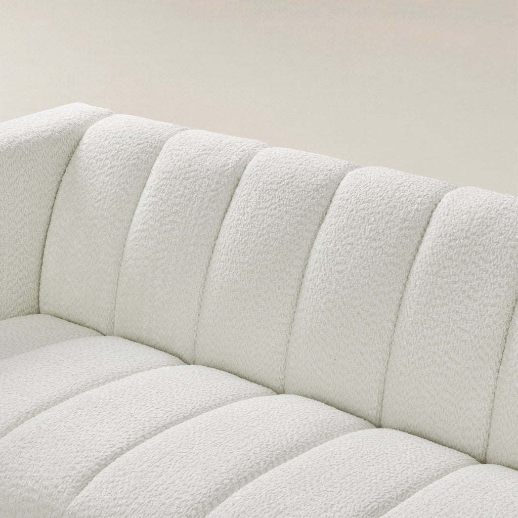 Botham Bouclé Sofa mit verdeckten flachen Beinen