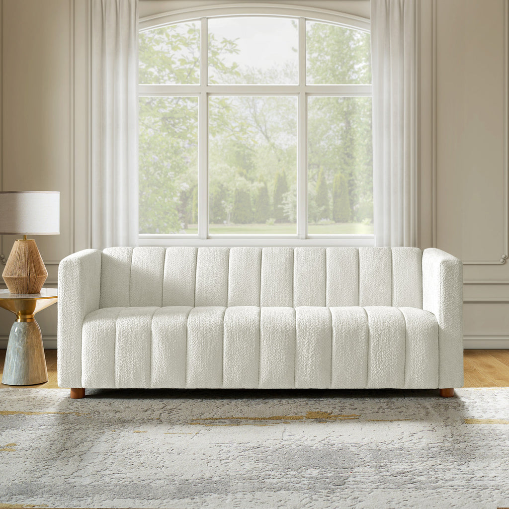 Botham Bouclé Sofa mit verdeckten flachen Beinen