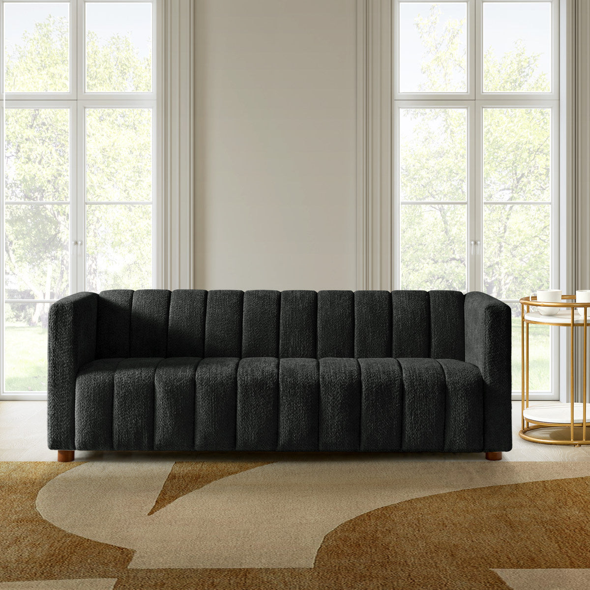 Botham Bouclé Sofa mit verdeckten flachen Beinen