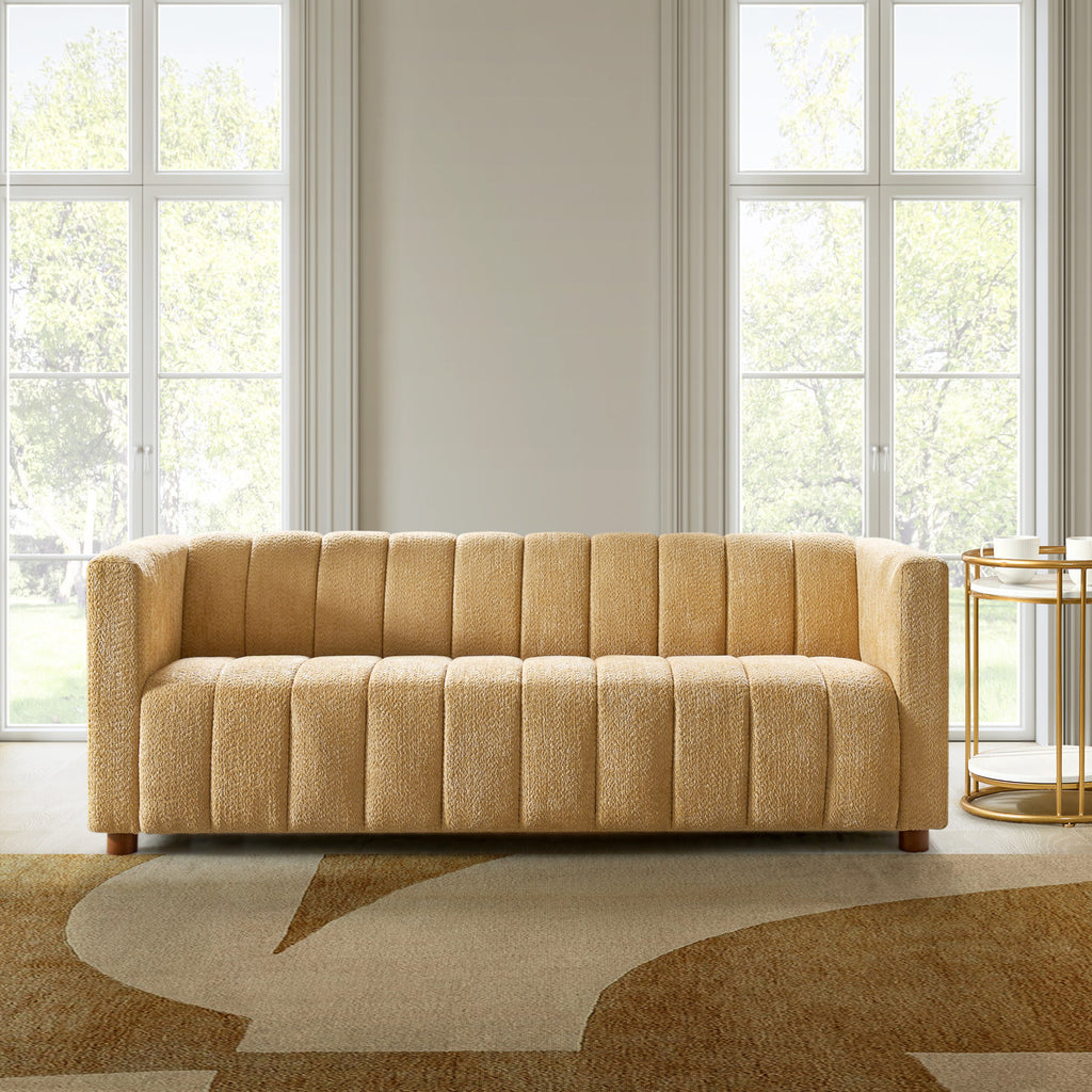 Botham Bouclé Sofa mit verdeckten flachen Beinen