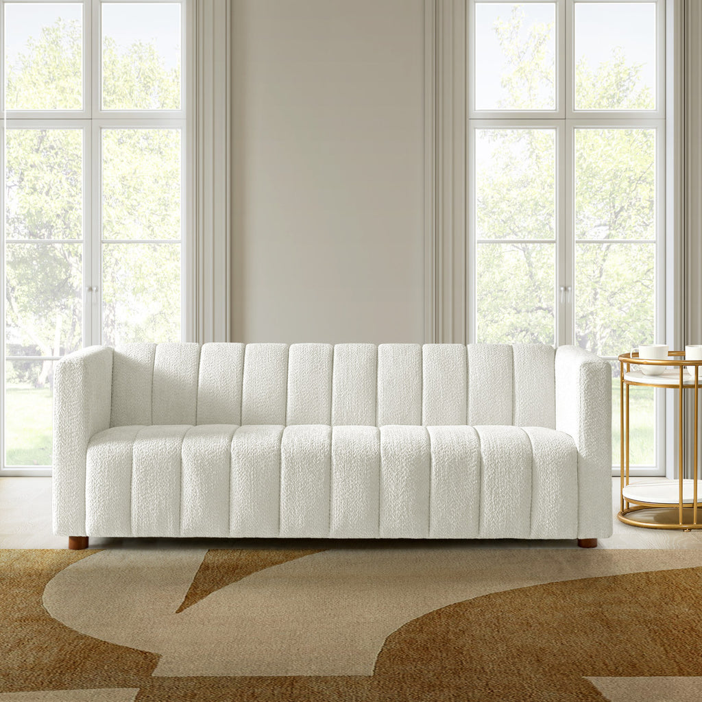 Botham Bouclé Sofa mit verdeckten flachen Beinen