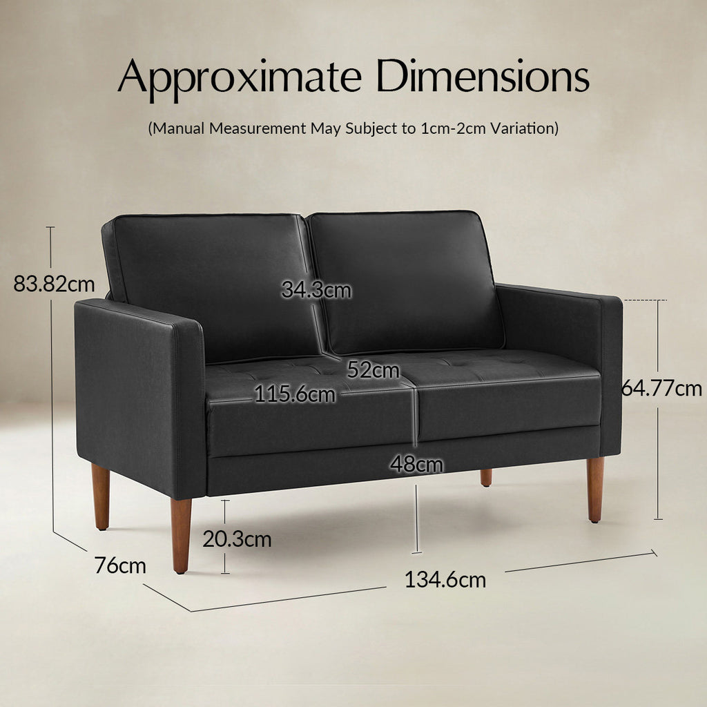 Eleutheria Mid-Century Zweisitzer-Sofa mit Knopfheftung
