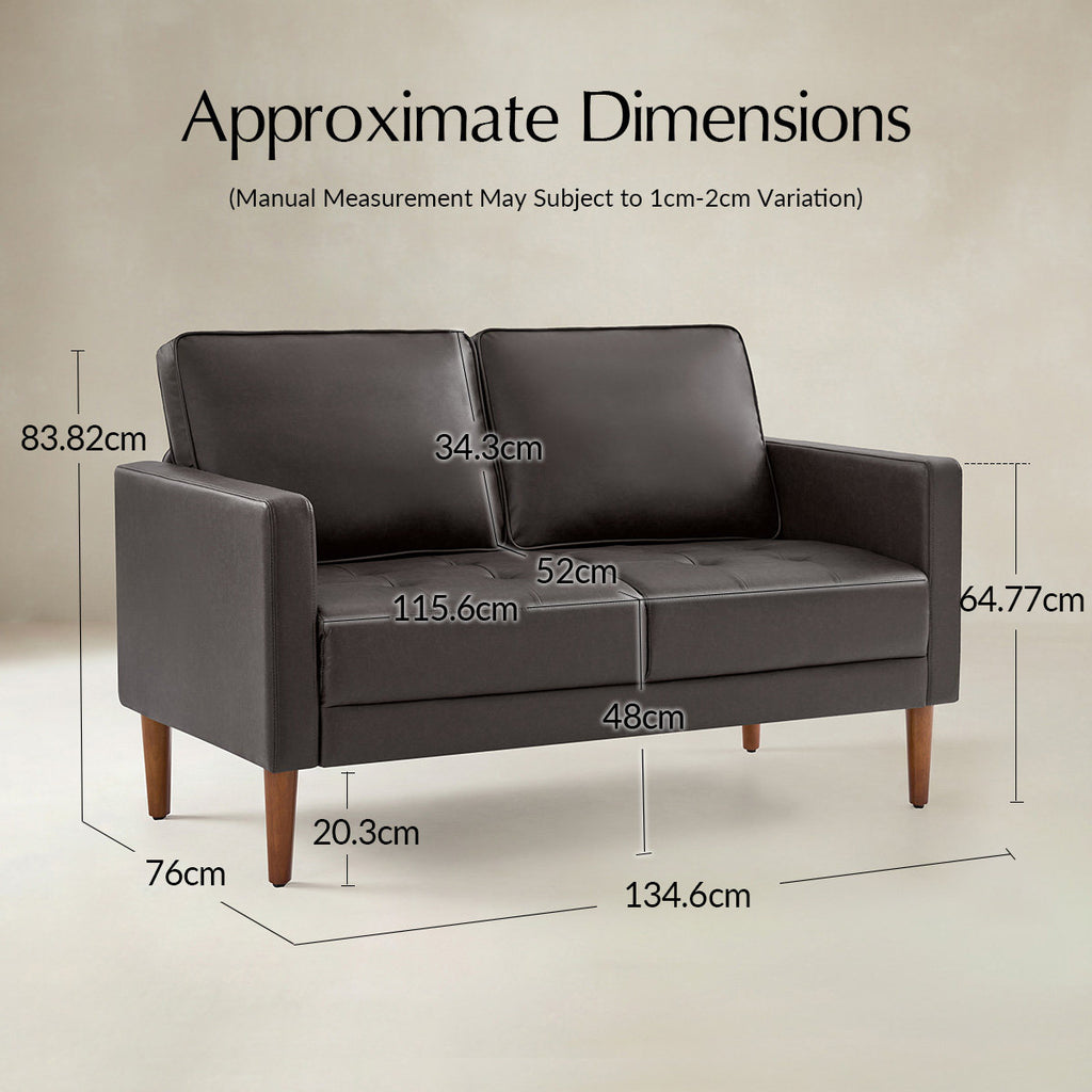 Eleutheria Mid-Century Zweisitzer-Sofa mit Knopfheftung