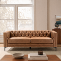 Capsa Mid-Century-Modern Sofa mit Knopfheftung aus veganem Leder
