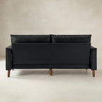 Lira Mid-Century 2-Sitzer aus veganem Leder mit Massivholzbeinen