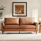 Lira Mid-Century 2-Sitzer aus veganem Leder mit Massivholzbeinen