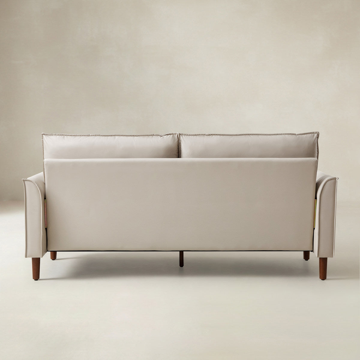 Lira Mid-Century 2-Sitzer aus veganem Leder mit Massivholzbeinen