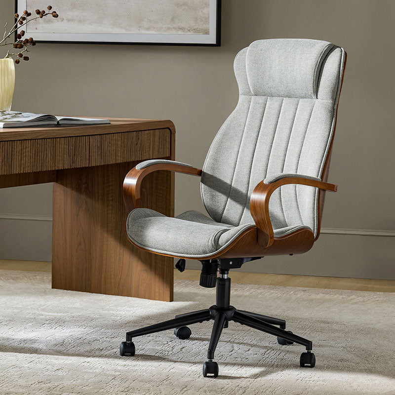 Amparo Plus Ergonomischer Bürostuhl im Mid-Century-Modern-Stil mit gepolsterten Armlehnen