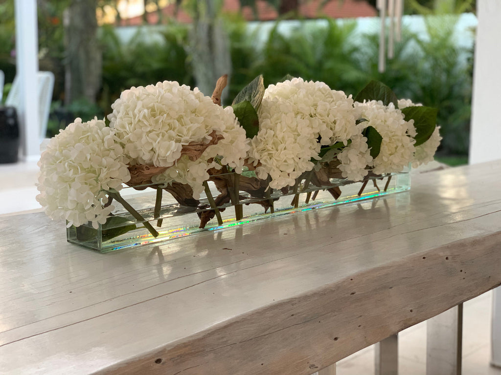 Composition Hortensias 91 cm | Signature Nantes, blanc