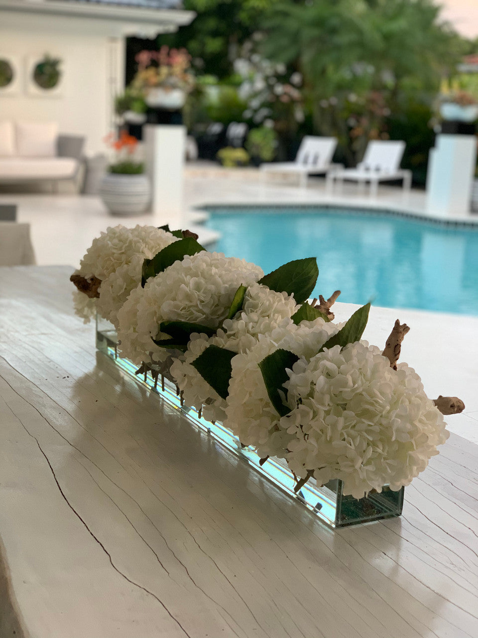 Composition Hortensias 91 cm | Signature Nantes, blanc